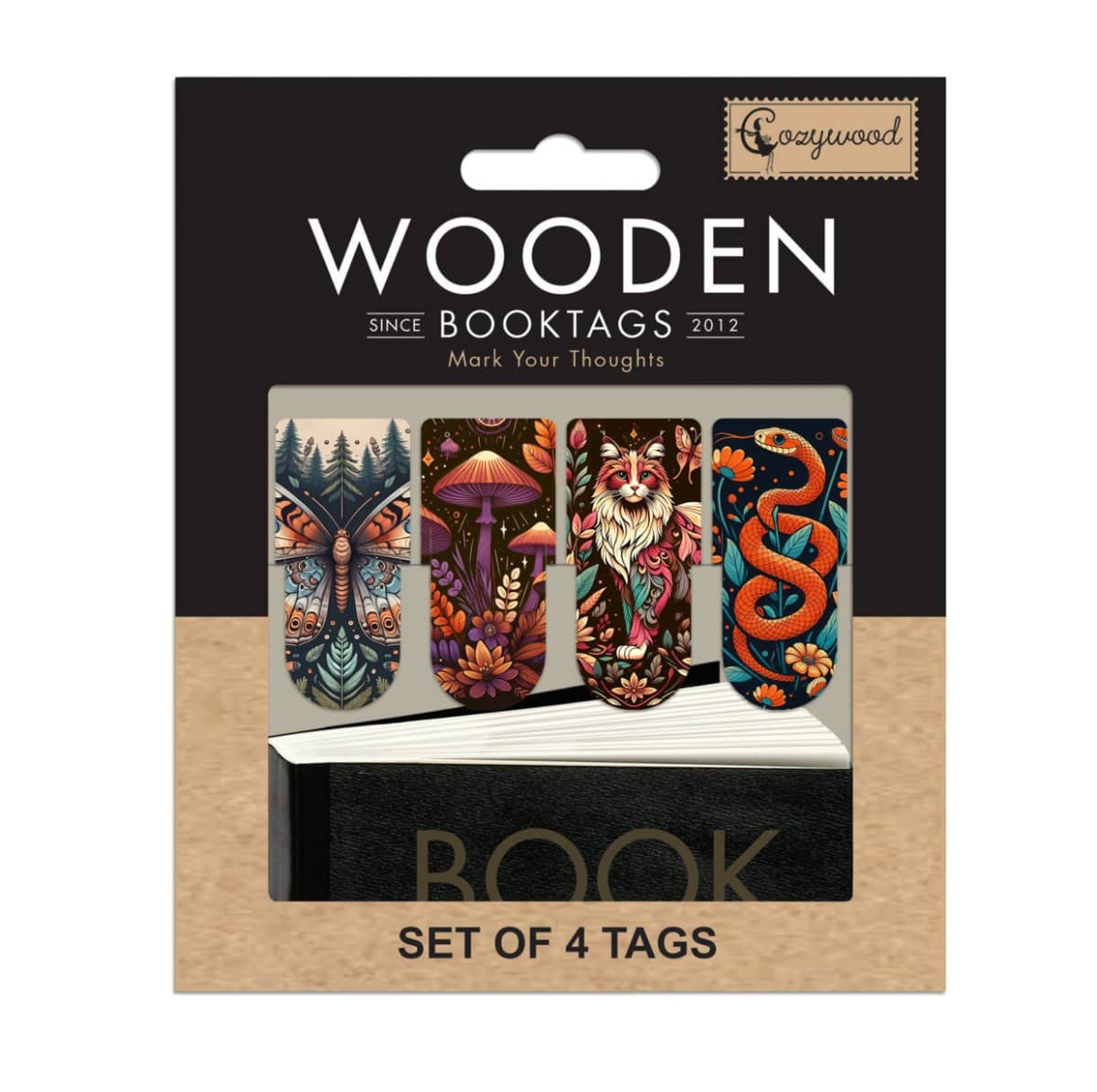 Wooden Booktags - Book secrets - 1 - Cozywood - Tidformera