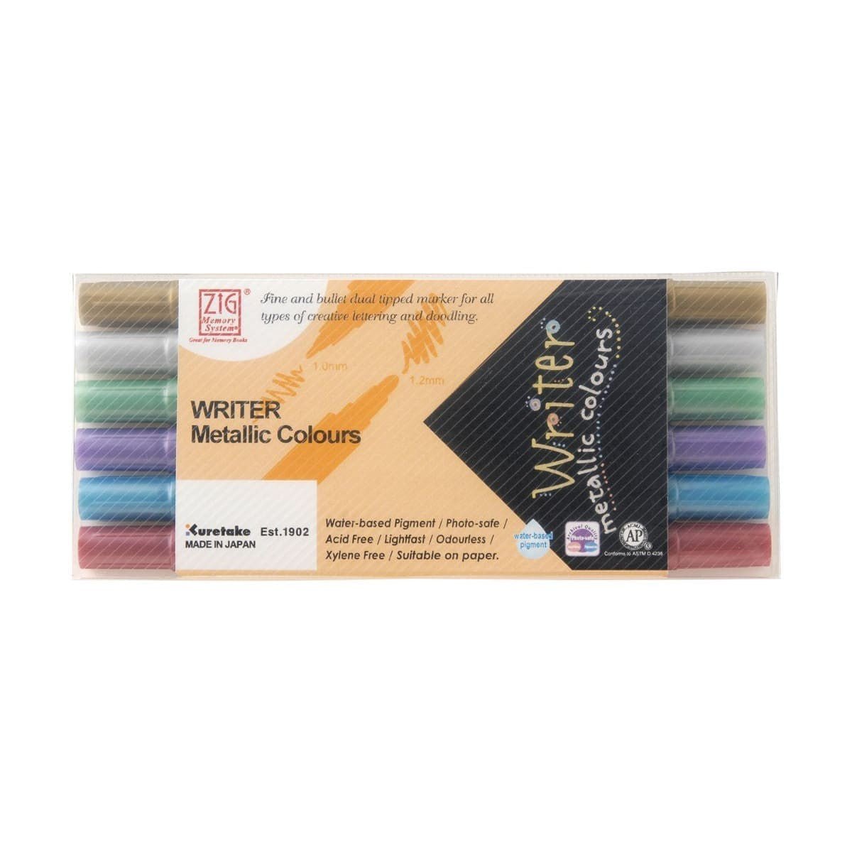 Writer Metallic 6 - pack - 1 - ZIG Kuretake - Tidformera