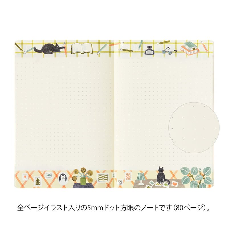 Yuru Log Notebook B6 Dotted - Cat - 3 - Midori - Tidformera