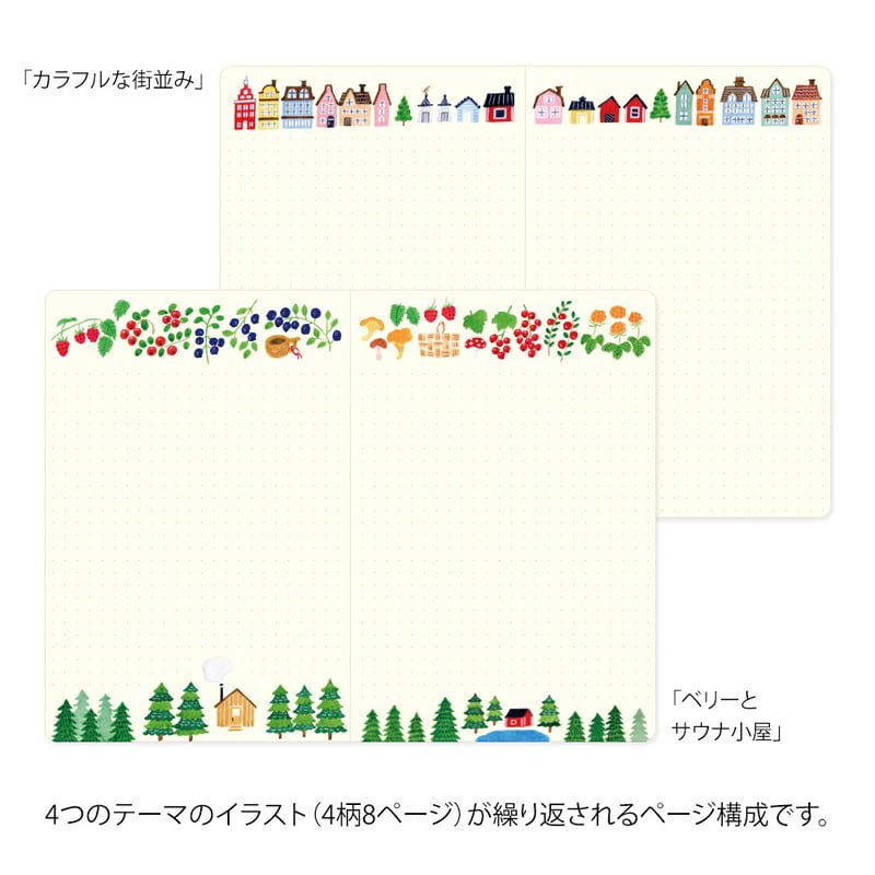 Yuru Log Notebook B6 Dotted - Scandinavia - 2 - Midori - Tidformera