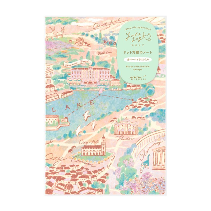 Yuru Log Notebook B6 Dotted - Travel & Hotel - 1 - Midori - Tidformera