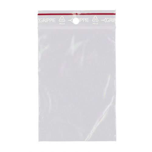 Zip - påse 70 x 100 mm - 100-pack från  Grippie. Genomskinlig plastpåse  - Tidformera