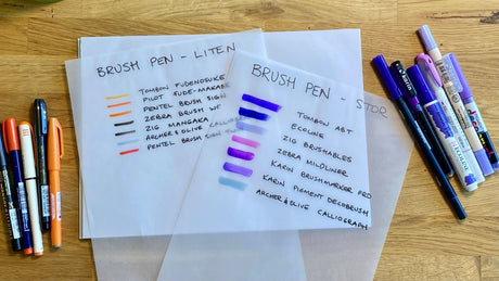 Tidformera visar - Storlekar på Brush pens - Tidformera