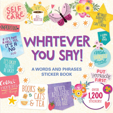 Video - WHATEVER YOU SAY! Sticker book från Peter Pauper Press - Tidformera