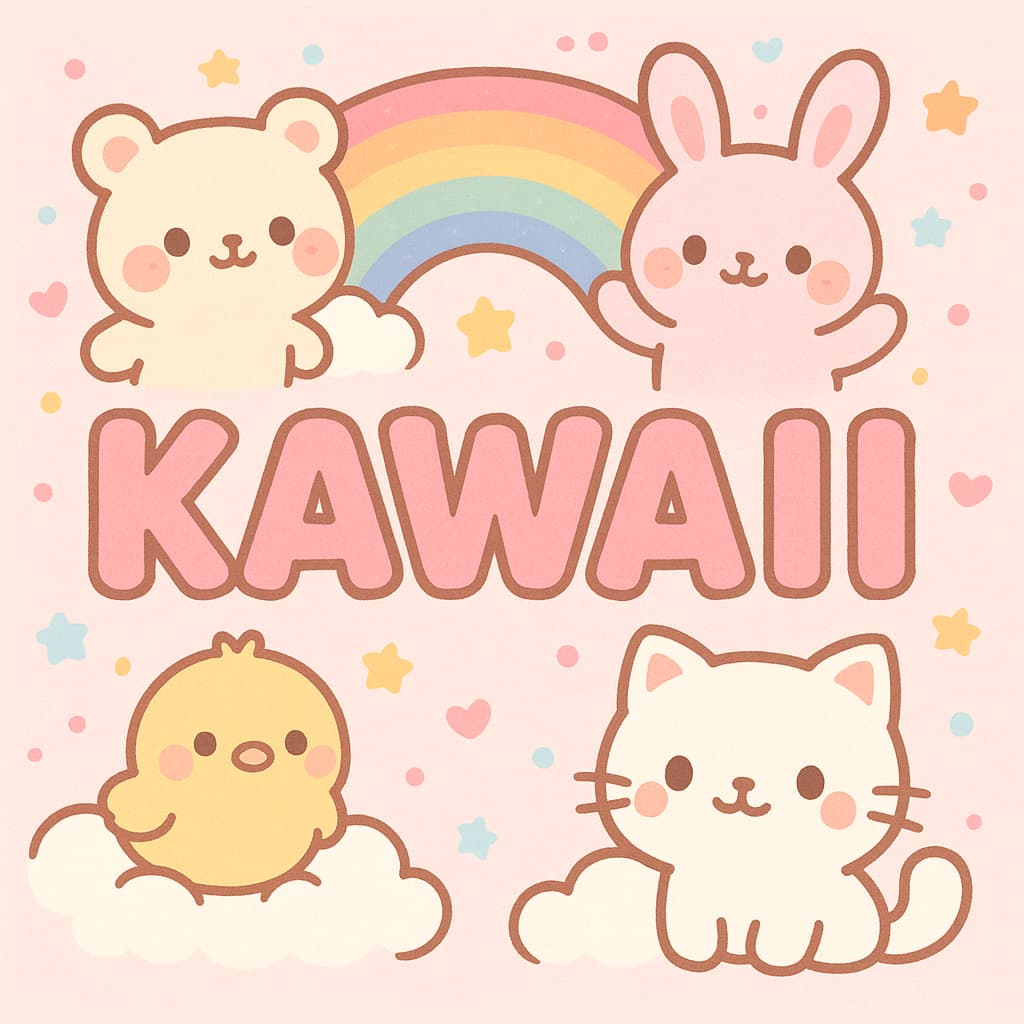 Kawaii / Cute avdelning. Dekorera med söta figurer, som dessa små räv-stickers