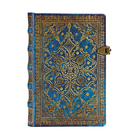 Anteckningsbok i blått och guld med metallknäppe ur serien Azure från Paperblanks - Tidformera