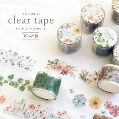 Serier - Clear tape Lyrics flower från Mind Wave - Flera rullar clear tape, några är utrullade och motiven är med vackra blommor - Tidformera