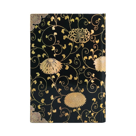 Serier - Karakusa från Paperblanks. En svart anteckningsbok med guldmönster på. Mönstret är med blommor.  - Tidformera