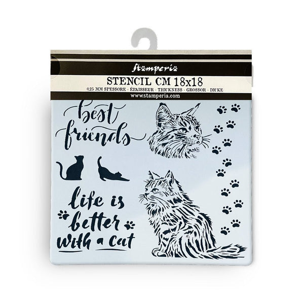Serier - Orchids and Cats - En stencil med katter - Tidformera