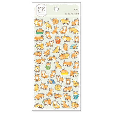 Kawaii / Cute avdelning. Dekorera med söta figurer, som dessa små räv-stickers