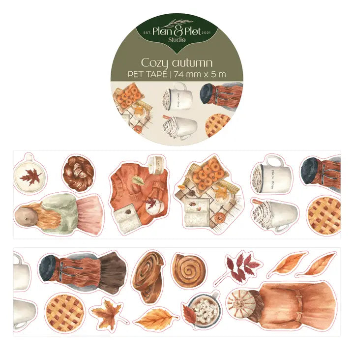 Sticker Pet Tape - Pre-cut - 74 mm - Cozy Autumn