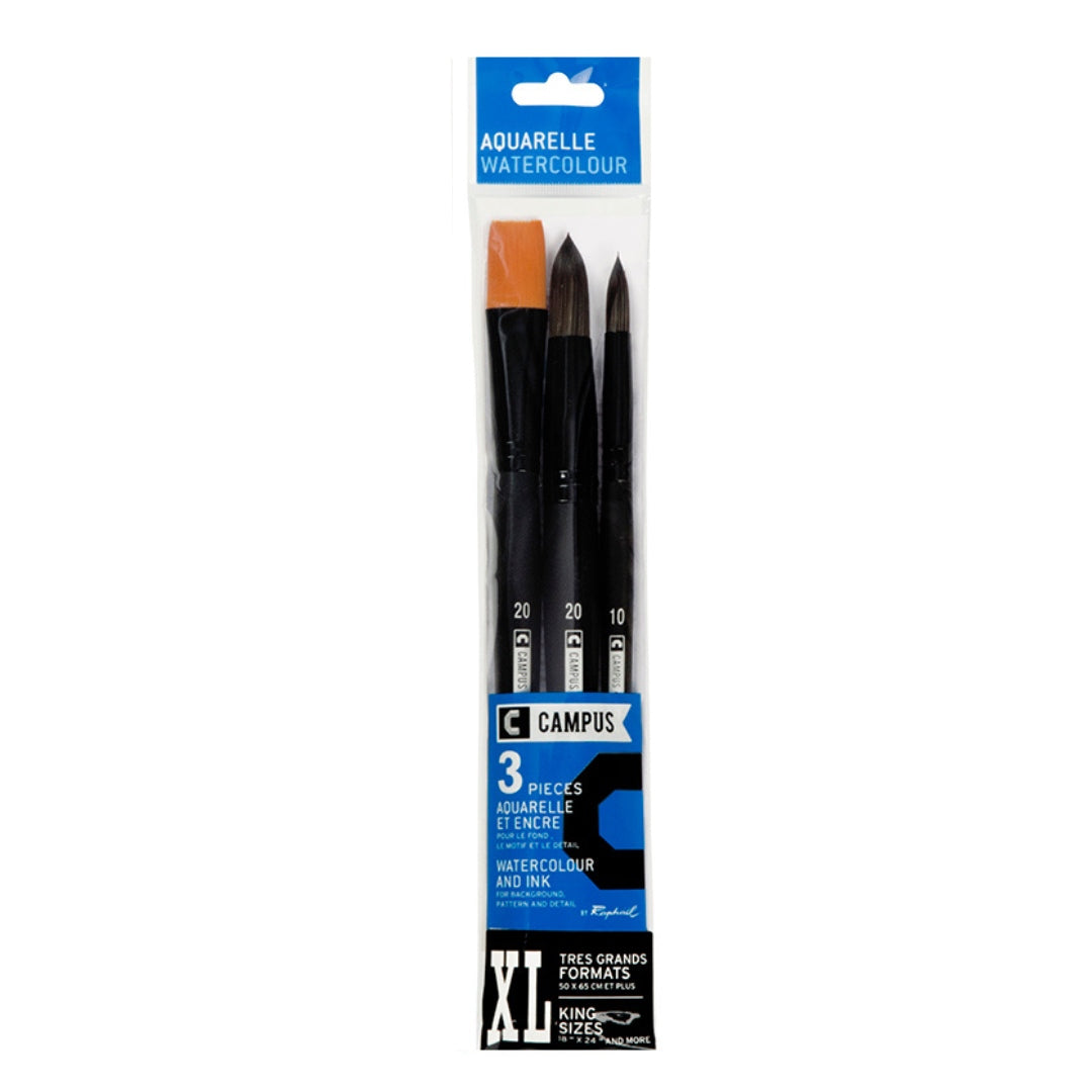 Penselset Campus - Syntet - 3 Watercolour brushes XL