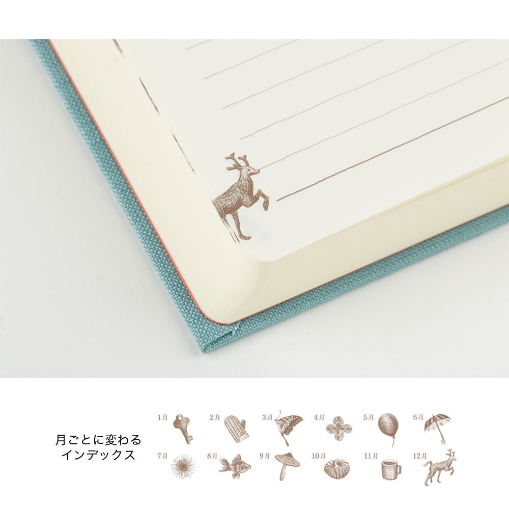 3 year diary Gate Light Blue - Midori - Tidformera