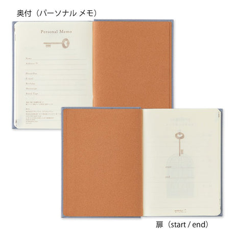 3 year diary Gate - Mini - Blue - Purple - 6 - Midori - Tidformera