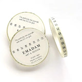 Washi Tape - Month Numbers 5 mm - White