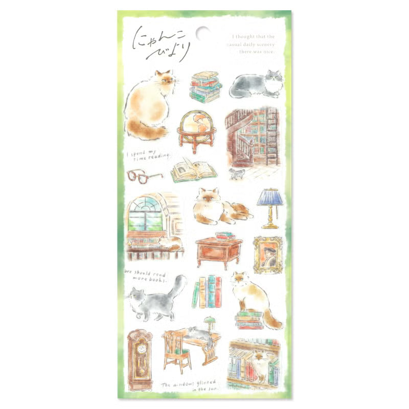 Stickers Nyanko Biyori - Library