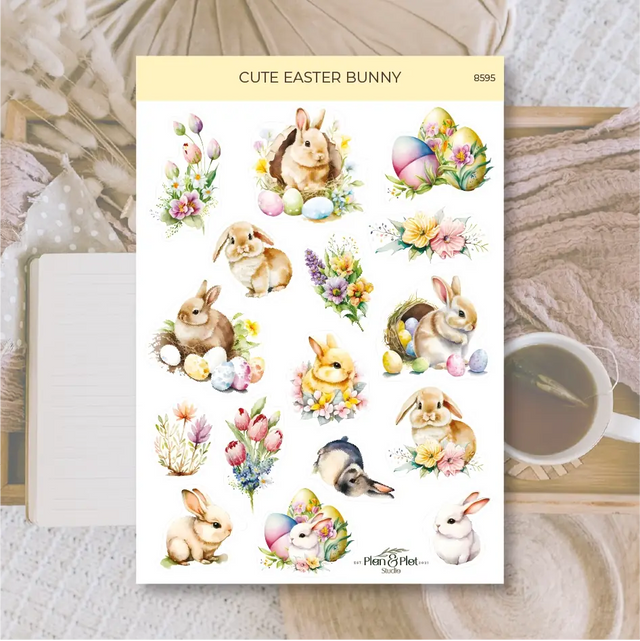 Stickers Plan & Plot Studio Vinyl - Cute Easter Bunny - 1 - Plan & Plot Studio - Tidformera