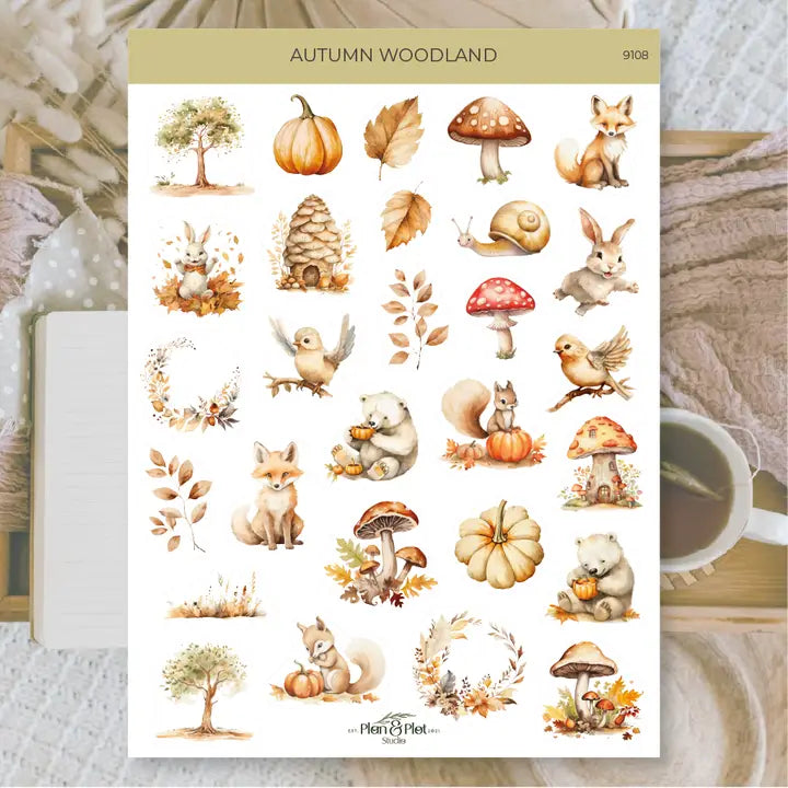 Stickers Plan &amp; Plot Studio Vinyl - Autumn Woodland