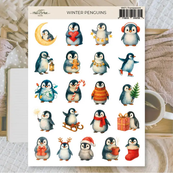 Stickers Plan & Plot Studio Vinyl - Winter penguins