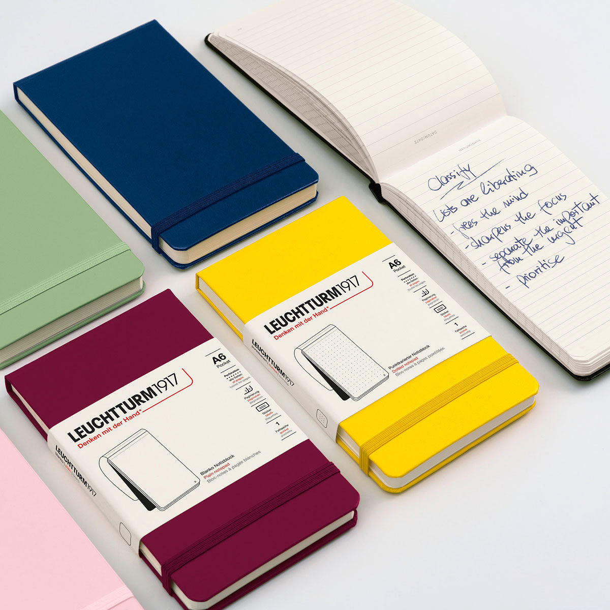 Reporter's Notebook Lt A6 Hard Cover Lined - Sage