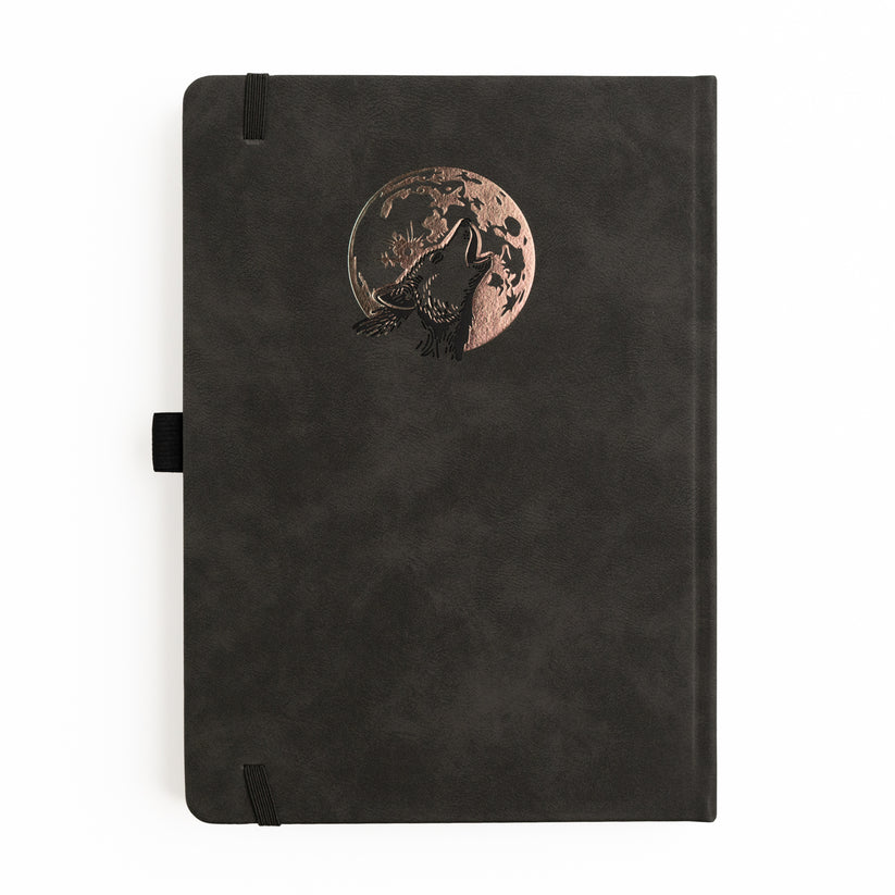 Dotted Notebook - Black dot grid - B6 - Wolf in the Night