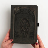 Dotted Notebook - Black dot grid - B6 - Wolf in the Night
