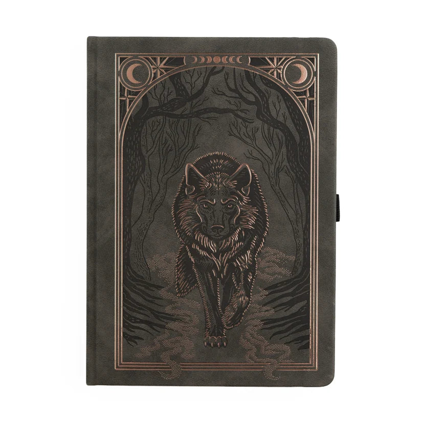 Dotted Notebook - Black dot grid - B5 - Wolf in the Night