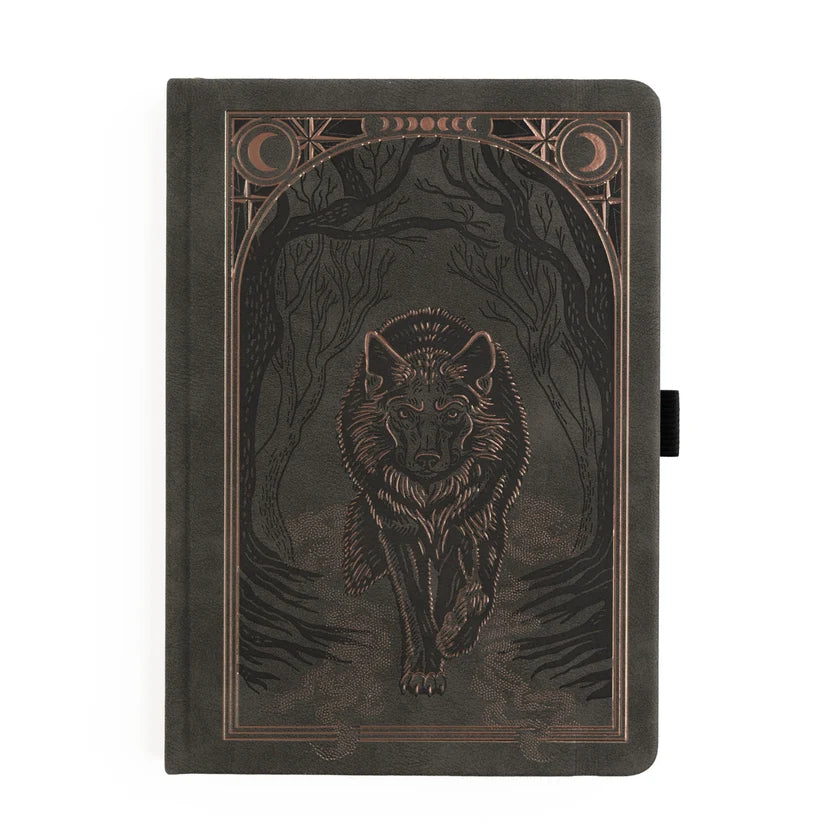 Dotted Notebook - Black dot grid - B6 - Wolf in the Night