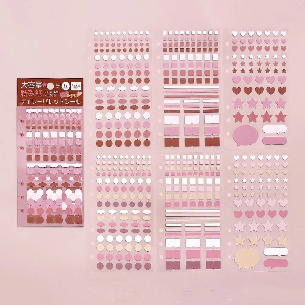 Planner Stickers Sheet - Daily Palette - Raspberry