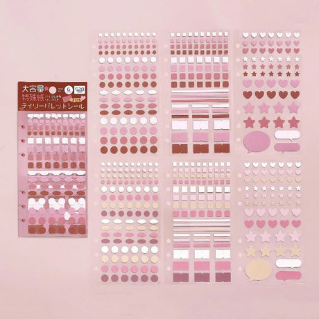 Planner Stickers Sheet - Daily Palette - Raspberry