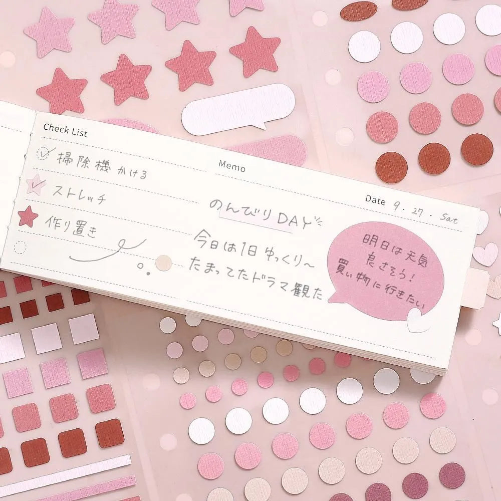Planner Stickers Sheet - Daily Palette - Raspberry