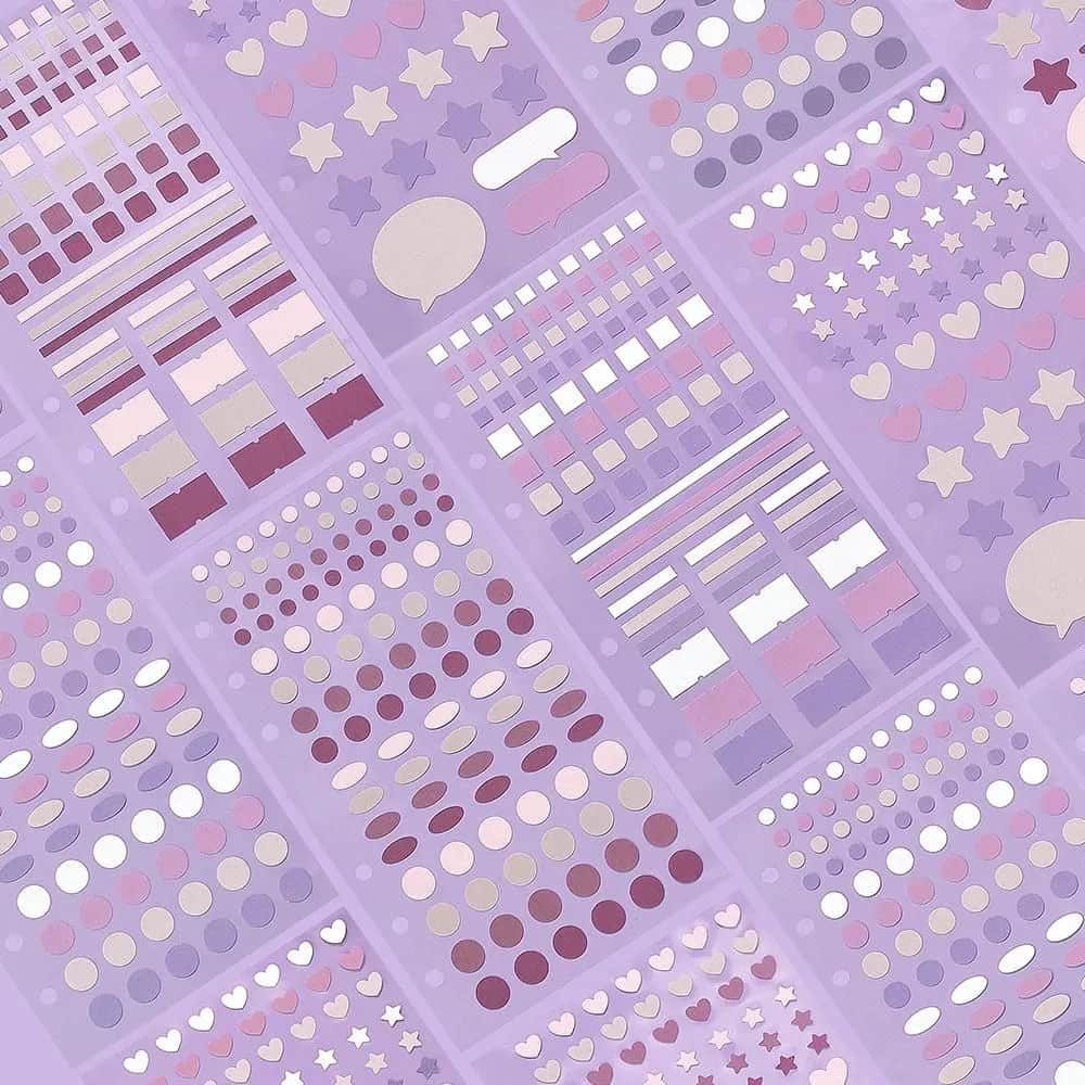 Planner Stickers Sheet - Daily Palette - Lilac