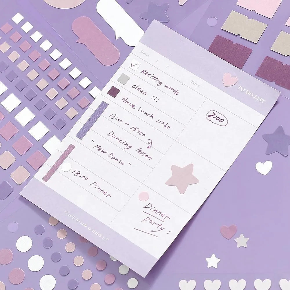 Planner Stickers Sheet - Daily Palette - Lilac