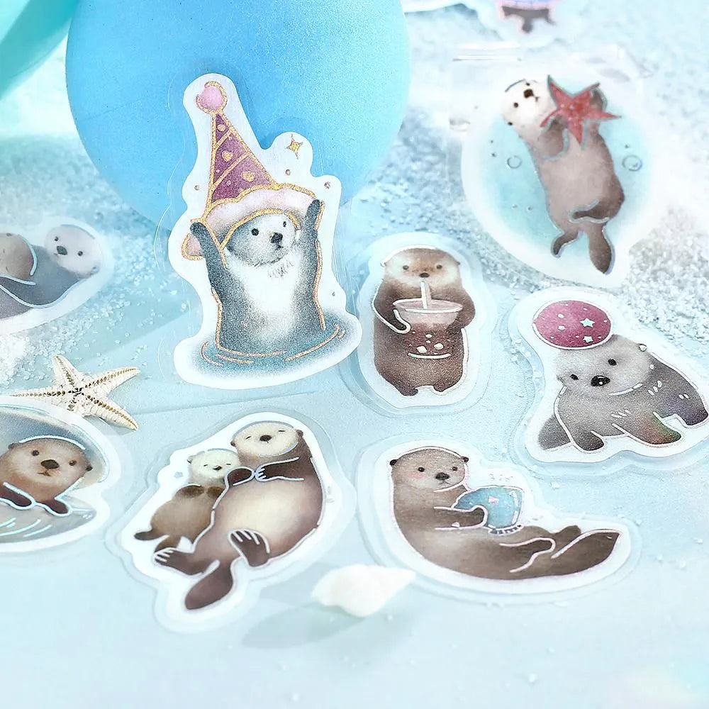 Flake stickers - Ippai - Full of sea otters!