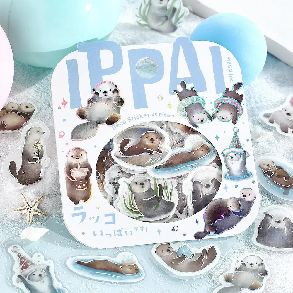 Flake stickers - Ippai - Full of sea otters!