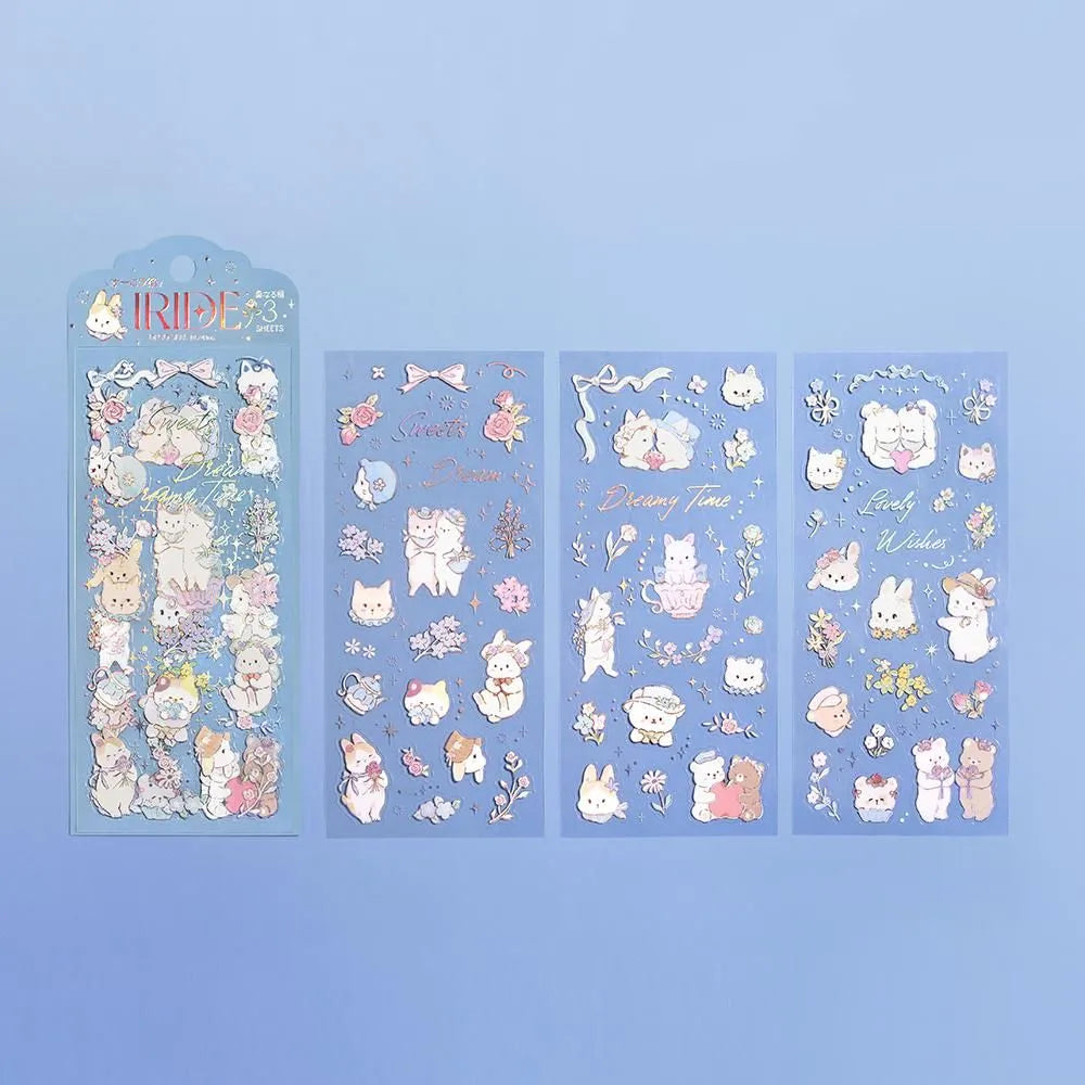 Clear stickers IRIDE 3-pack - Fairy tale Animal