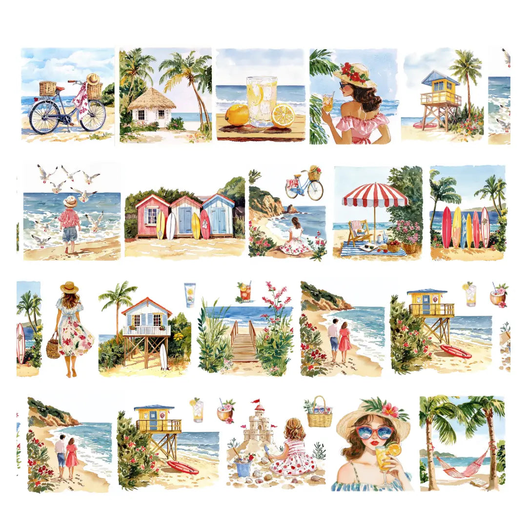 Pre cut Pet Tape - Penpaling Paula 60 mm - Beach Vacay