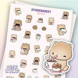 Sticker Sheet CutieSquad - Bear Cafe