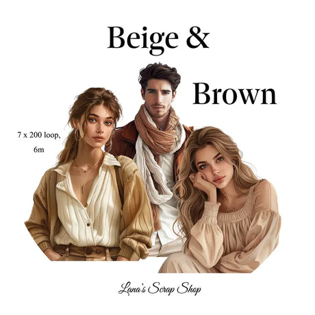 Pet Tape - Lana - 70 mm - Beige & Brown