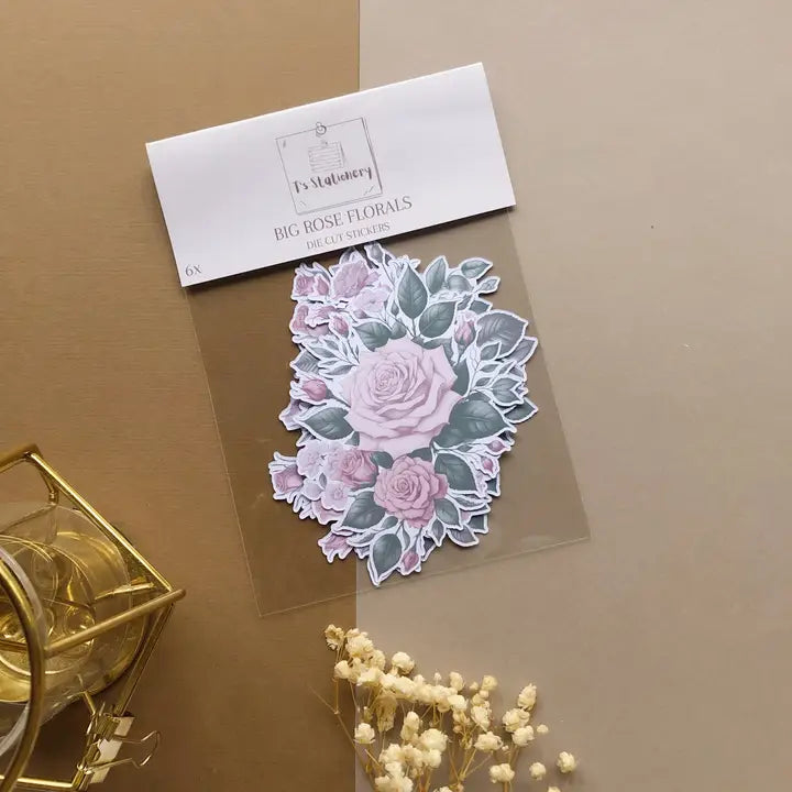 Stickers - T's Stationery - Big Rose Florals