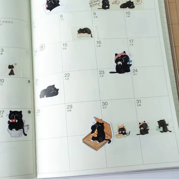 Sticker Sheet - Mocha Cat - Daily Meowments