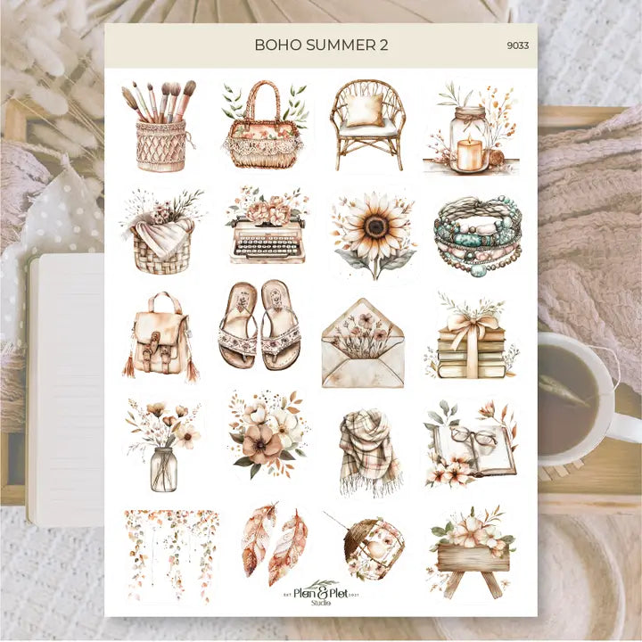 Stickers Plan & Plot Studio Vinyl - Boho summer 2