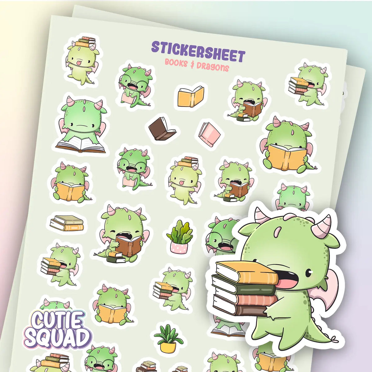 Stickersheet CutieSquad - Books & Dragons