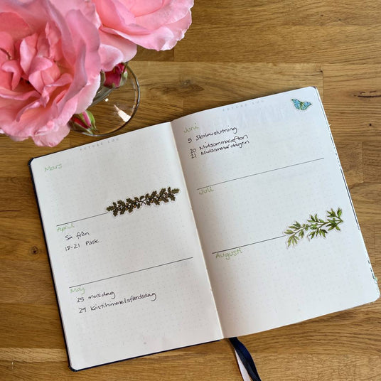 Bullet Journal - Så gör du - Future log. Tidformera