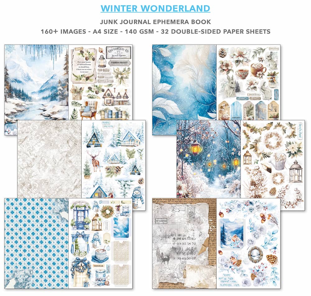 Junk Journal &amp; Ephemera book - Winter Wonderland