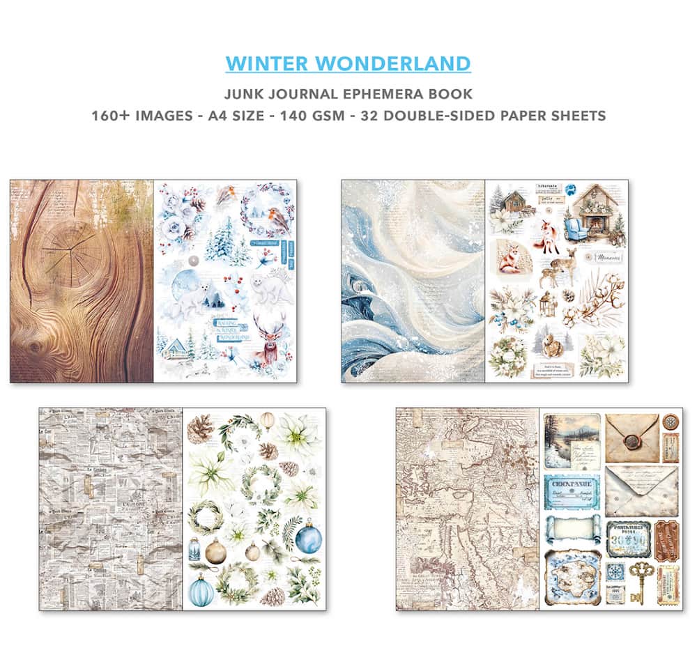 Junk Journal &amp; Ephemera book - Winter Wonderland