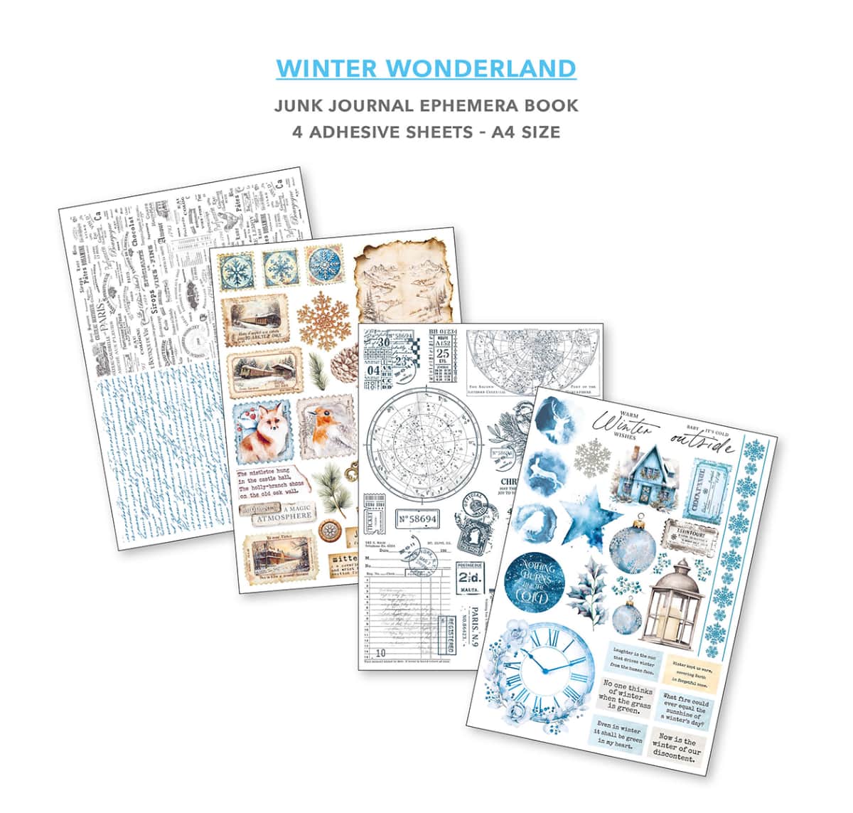 Junk Journal &amp; Ephemera book - Winter Wonderland