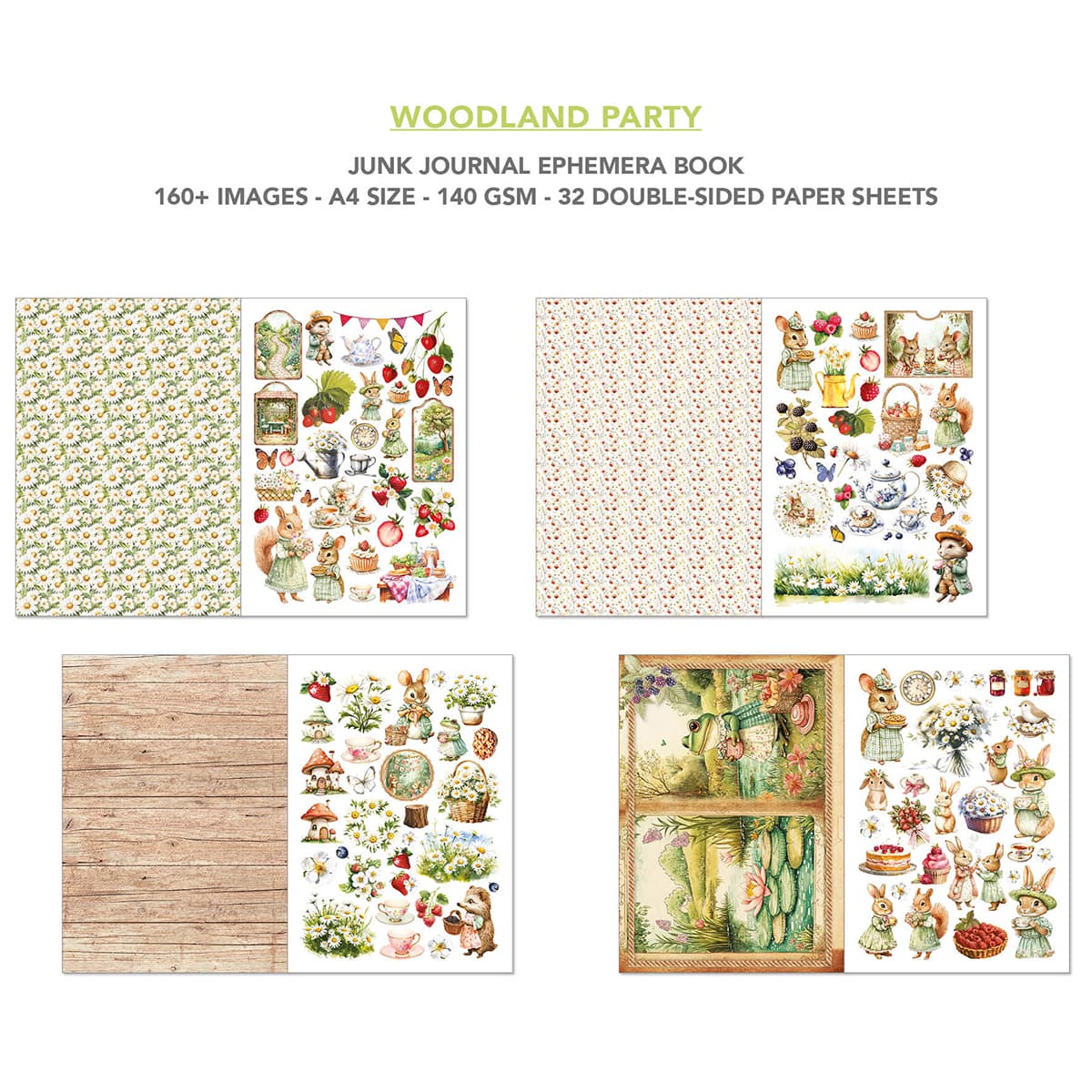 Junk Journal & Ephemera book - Woodland Party
