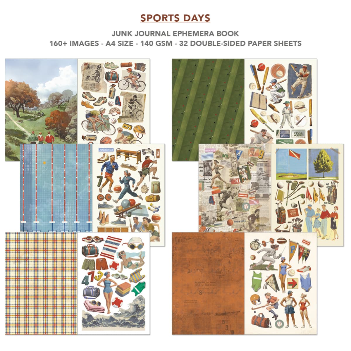 Junk Journal & Ephemera book - Sports Days