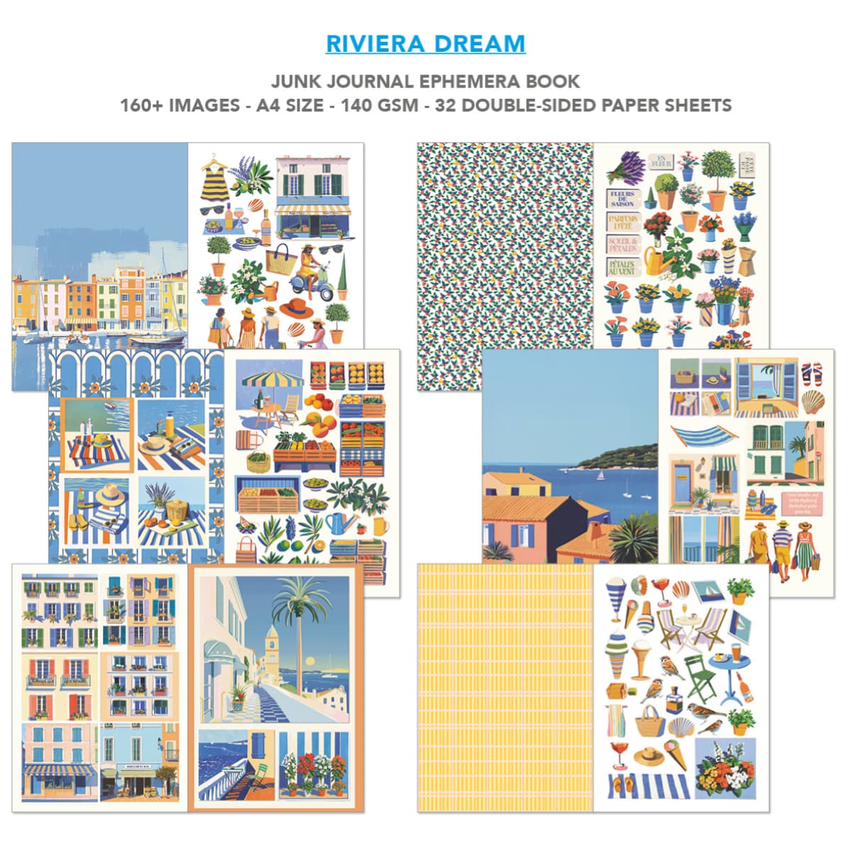 Junk Journal & Ephemera book - Riviera Dream